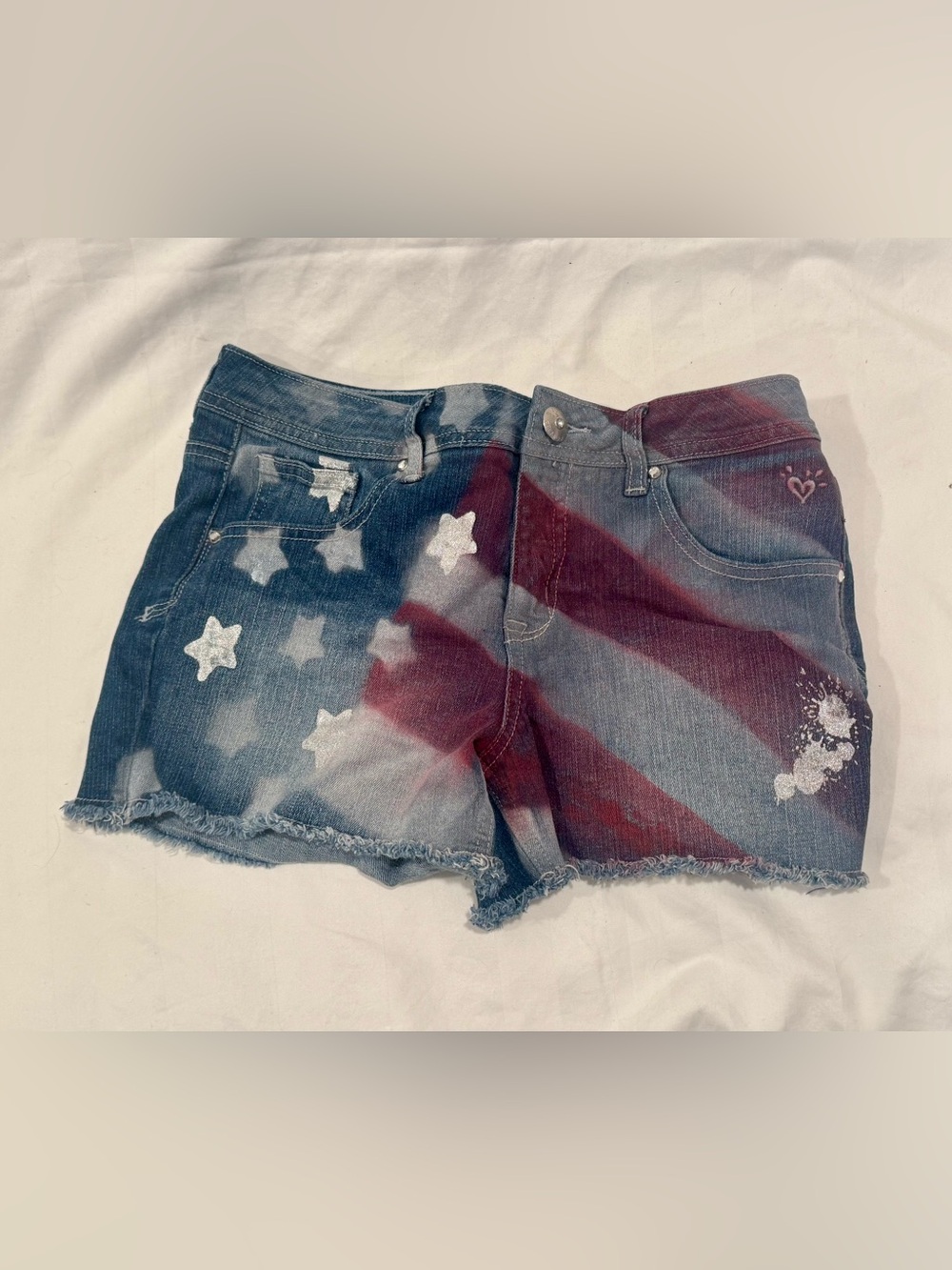 Denim Star & Stripe Women’s Shorts - Blue